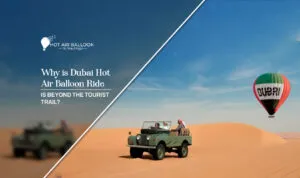 Dubai hot air balloon ride | hot air balloon Dubai bucket list blog banner by hot air balloon Dubai ride